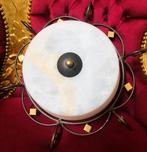 Plafondlamp art deco plafonnière dikke glas wit - brons, Verzenden