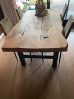 Robuuste boomstam eettafel 2 meter - Massief hout, Huis en Inrichting, Tafels | Eettafels, Ophalen, Gebruikt, Eikenhout, 50 tot 100 cm