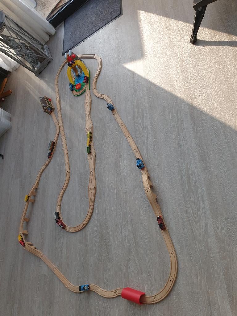 houten treinbaan incl. treintjes en mijn etc., Ophalen of Verzenden, Zo goed als nieuw, Overige typen