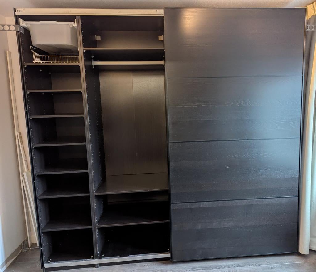 IKEA PAX Kledingkast met schuifdeuren en lades, Ophalen, Gebruikt