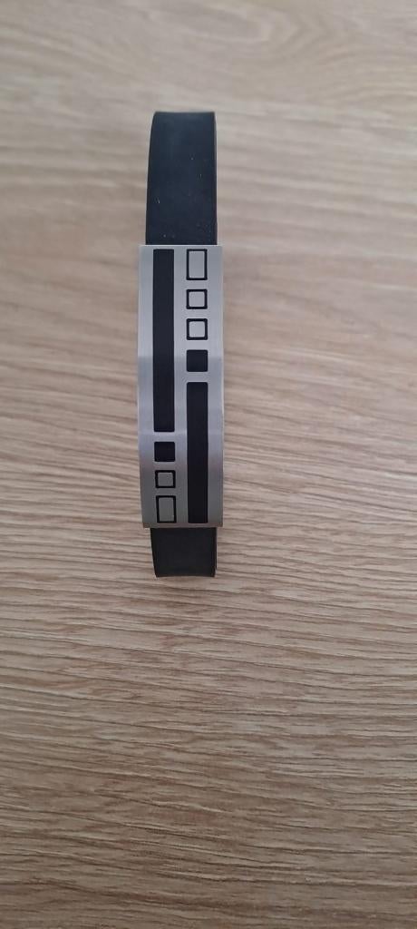 Energetix armband met rubberen band, Sieraden, Tassen en Uiterlijk, Armbanden, Verzenden, Nieuw, Zwart, Staal