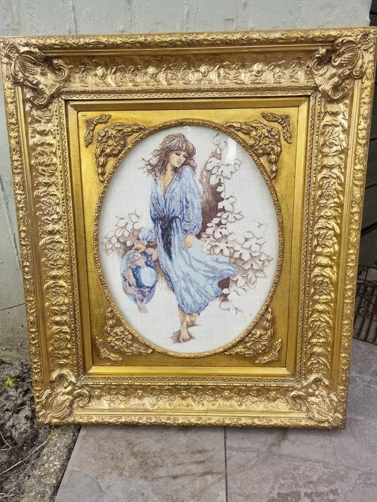 Antieke Franse vergulde lijst met Sara Moon Lanarte, Ophalen of Verzenden