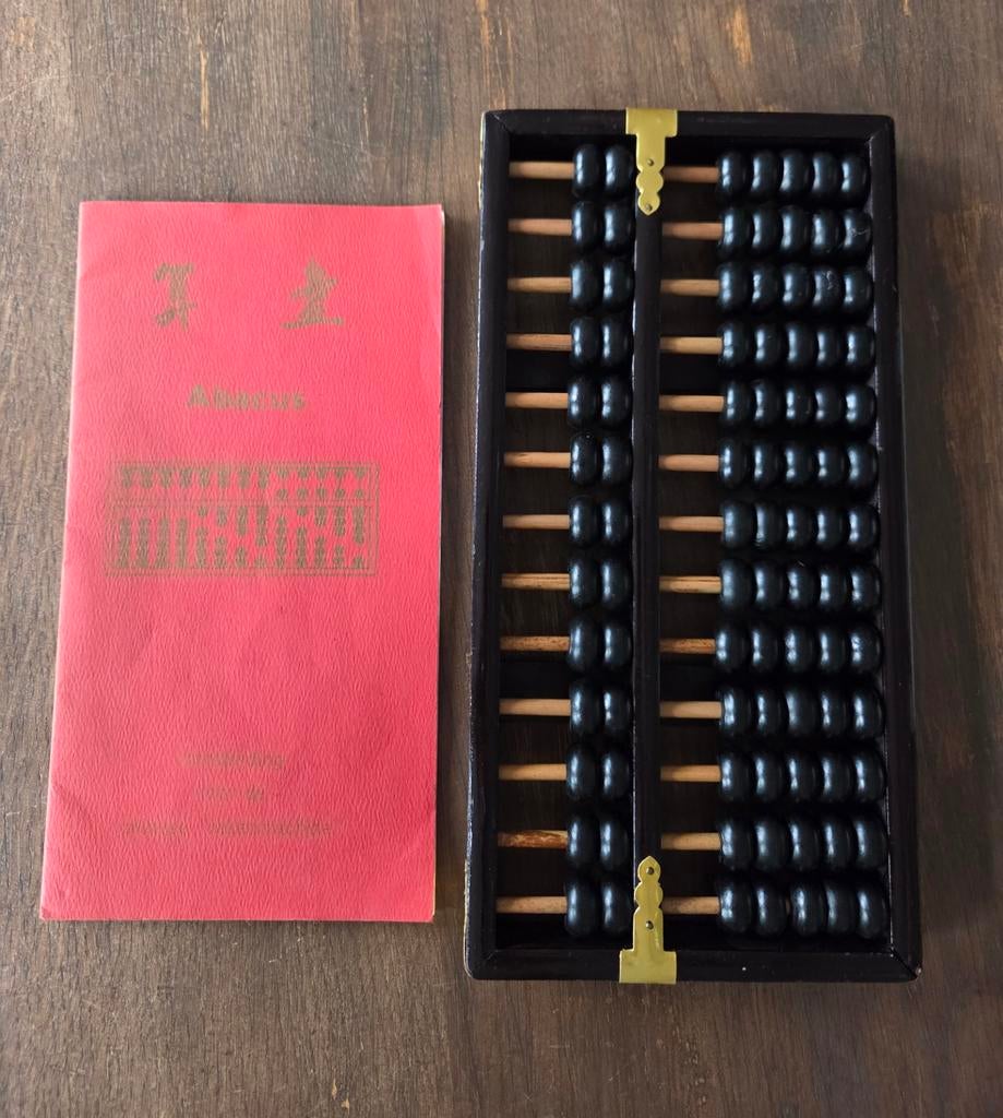 Vintage authentieke Abacus met gebruiksaanwijzing, Ophalen of Verzenden