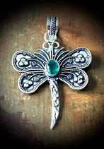 Libelle Zilveren hanger Prachtige 925 zilver en edelstenen, Verzenden, Zilver, Hanger, Met edelsteen