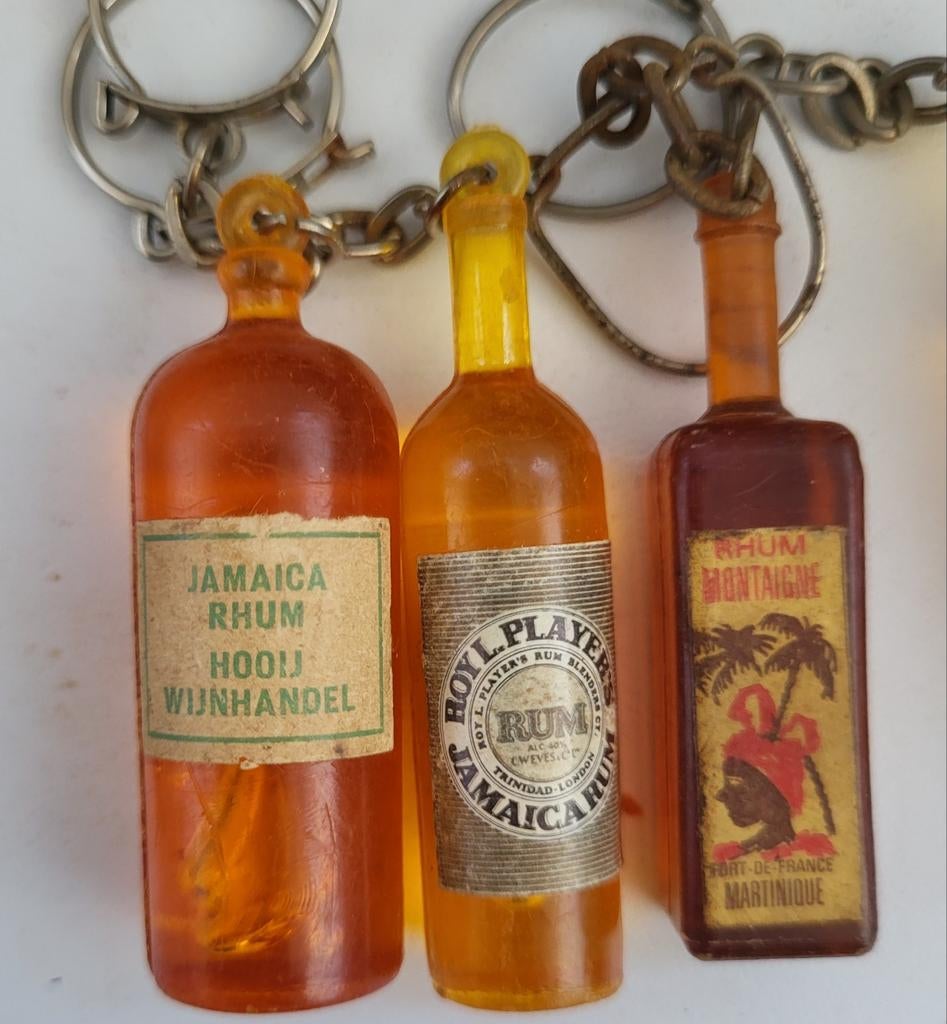 Vintage Sleutelhangers Rum Flessen - Set van 3, Ophalen of Verzenden, Gebruikt, Overige typen