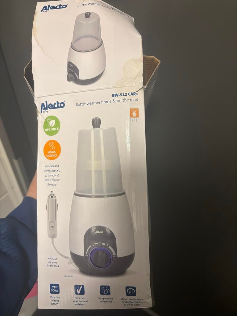Alecto BW-512 CAR+ Flessenwarmer Thuis & Onderweg, Ophalen of Verzenden, Zo goed als nieuw, Flessen- of potjesverwarmer