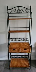 Wandkast van Rotan en metaal, rohe, vintage, Ophalen, Met plank(en), Gebruikt, Overige materialen