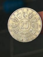 Oostenrijkse 25 Schilling munt 1956 - 13g 800 zilver, Ophalen of Verzenden, Gestempeld