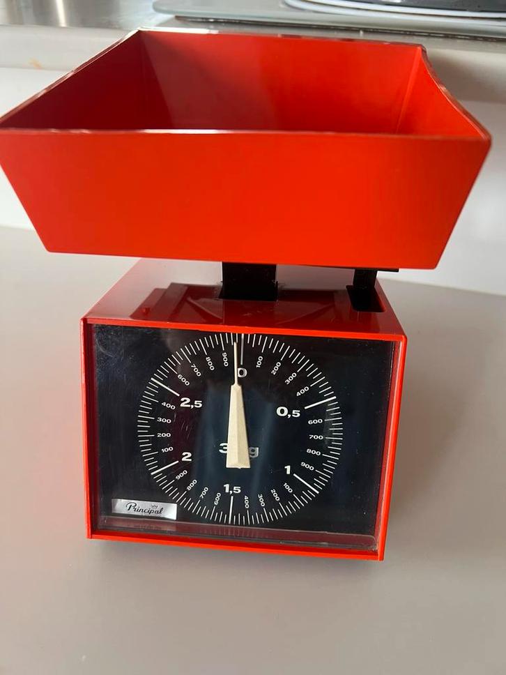 Retro oranje keukenweegschaal - Vintage design, Verzamelen, Retro, Ophalen of Verzenden