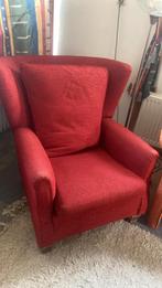 Comfortabele rode fauteuil met hoge rugleuning, Huis en Inrichting, Ophalen, Gebruikt, Klassiek, Comfortabel, 75 tot 100 cm