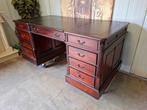 Klassieke bureau, schrijftafel, desk, met lederen inleg,, Ophalen of Verzenden