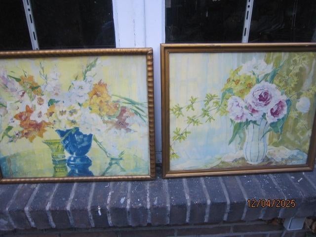 AKS.GASTEIGER, 2 Mooie Aquarellen, 1 met def. Lijst. Goedkop, Antiek en Kunst, Ophalen, Flora en Fauna, Overige technieken