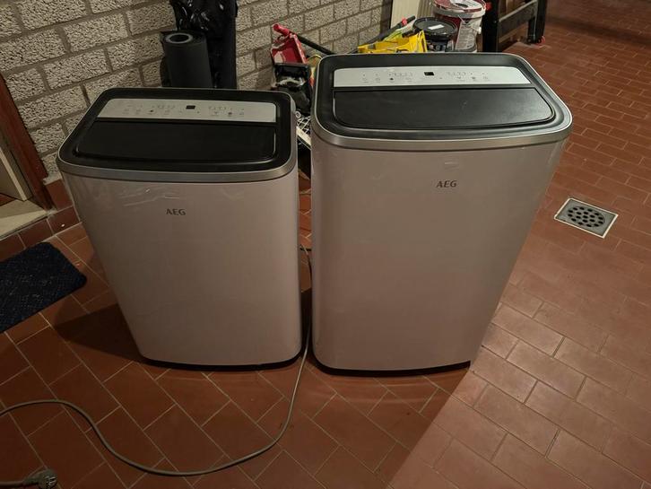 Twee AEG mobiele airco's - perfect werkend, Witgoed en Apparatuur, Airco's, Gebruikt, Mobiele airco, Minder dan 60 m³, 3 snelheden of meer
