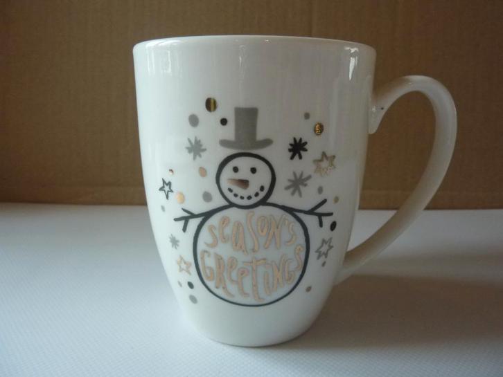 mooie mok. season's greetings, Verzamelen, Porselein, Kristal en Bestek, Zo goed als nieuw, Kop en/of schotel, Porselein, Ophalen of Verzenden