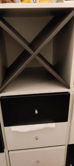 IKEA Kallax Wijnrek Inzetstuk - Grijs, 5 tot 15 flessen, Ophalen of Verzenden, Zo goed als nieuw, Minder dan 50 cm