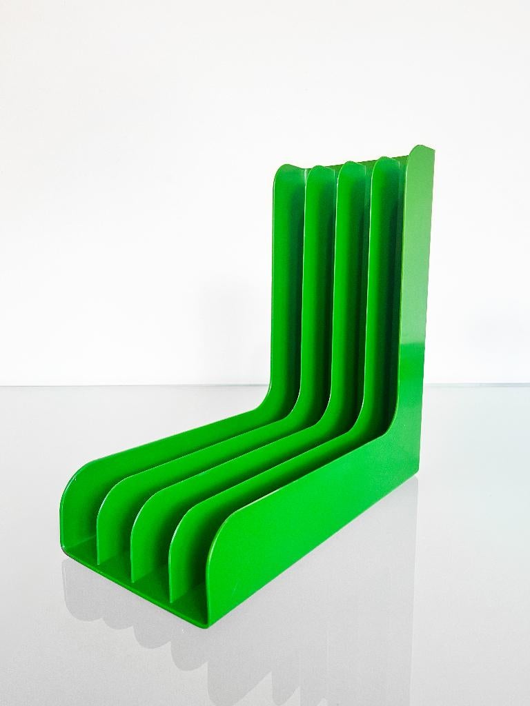 Vintage groene 70s plastic LP houder, Ophalen of Verzenden, Huis en Inrichting