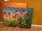 Vrolijk Bloemenveld Schilderij - Eigen Werk, Ophalen of Verzenden