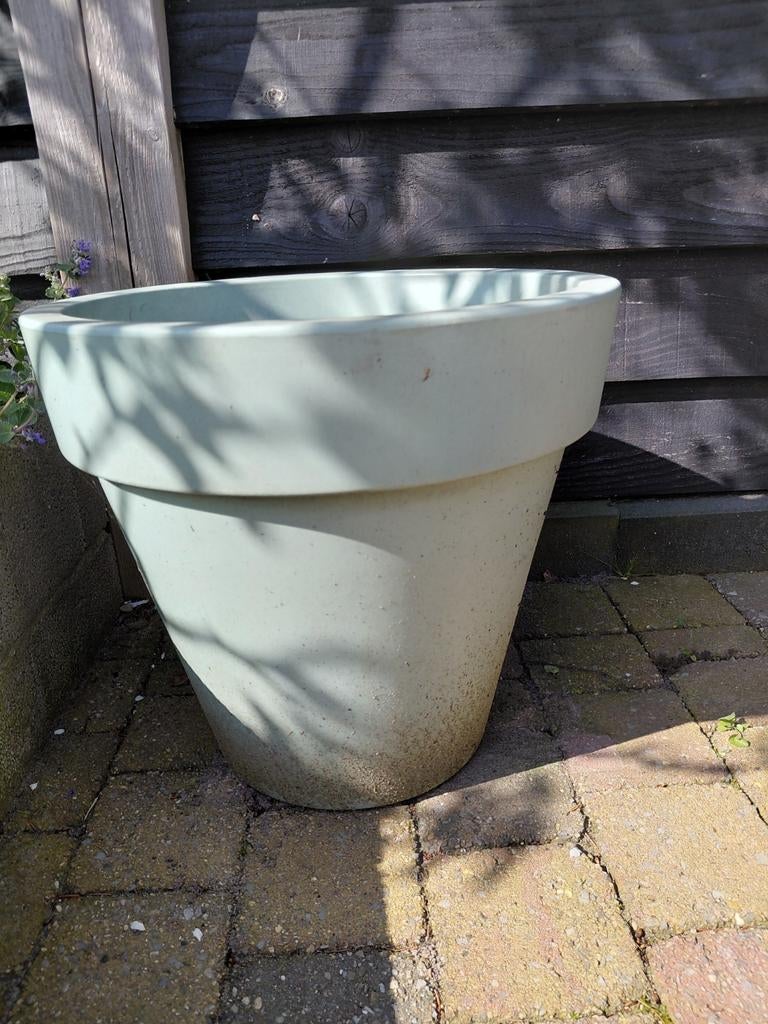 Groenblauwe kunststof bloembak, Tuin en Terras, Bloembakken en Plantenbakken, Ophalen