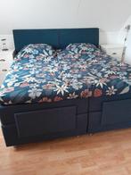 Elektrisch bedienbare 2 persoons boxspring, Ophalen, Gebruikt, Blauw, Tweepersoons