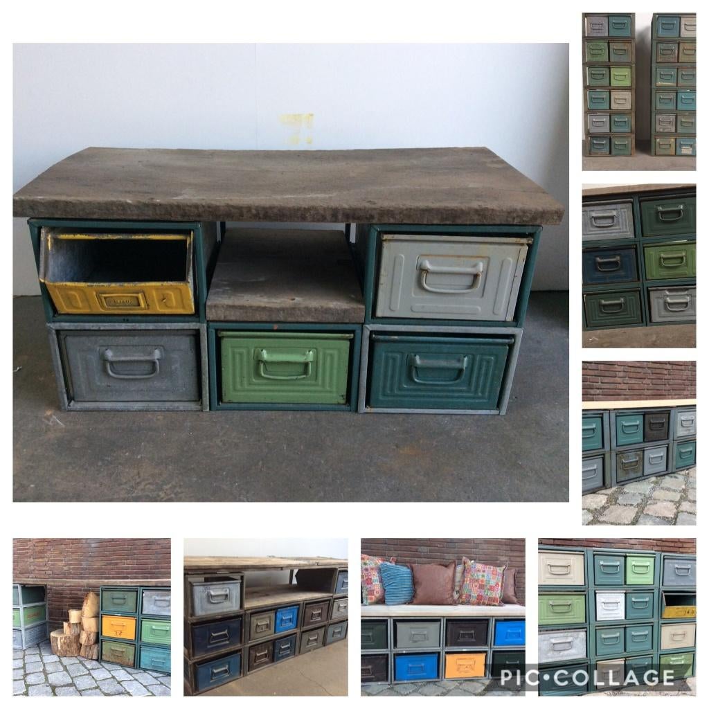 Modulaire Ladekast KASTEN TV-Kast TV-meubel Salontafel SALE, Nieuw, Ophalen of Verzenden, Minder dan 100 cm, Metaal