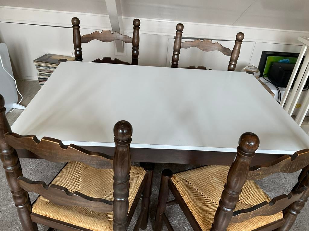 Vintage eethoek, Huis en Inrichting, Complete eetkamers, Ophalen, Gebruikt, 4 tot 6 stoelen