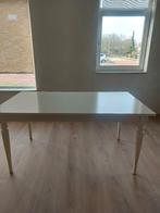 Eettafel met uitschuifbare verlenging wit, Huis en Inrichting, Tafels | Eettafels, Ophalen, Gebruikt, 50 tot 100 cm, 150 tot 200 cm