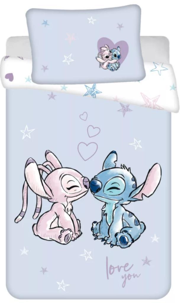 Stitch en Angel Baby / Peuter Dekbedovertrek 100 x 135 cm, Kinderen en Baby's, Kinderkamer | Beddengoed, Overige kleuren, Meisje