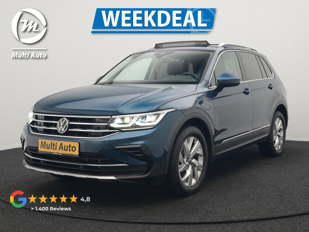 Volkswagen Tiguan 1.4 TSI eHybrid Elegance PHEV 245pk | Pano, 1716 kg, Zwart, Blauw, Alcantara