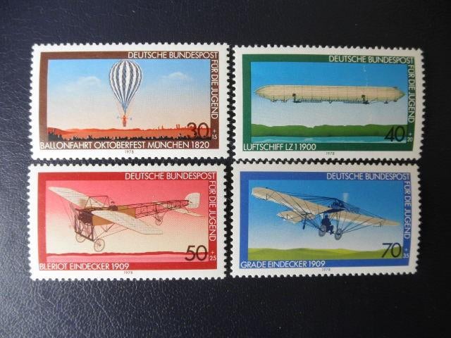Postzegels vliegtuigen Duitsland 1978 - cw. € 4,50 (*)., Ophalen of Verzenden, Vliegtuigen