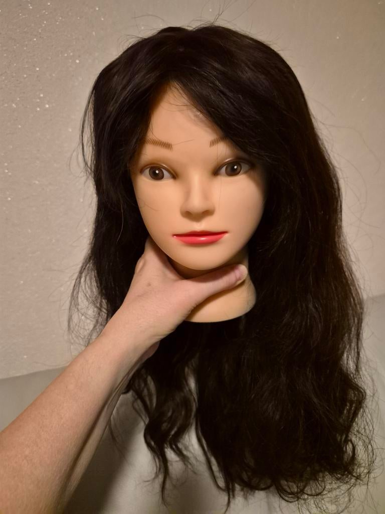 Zwart haarwerk lace wig pruik echt haar, Sieraden, Tassen en Uiterlijk, Uiterlijk | Haarverzorging, Verzenden, Nieuw, Pruik of Haarverlenging