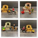 Playmobil 4 maal paardenbox paardenstal met ruiter, Ophalen of Verzenden, Gebruikt, Complete set