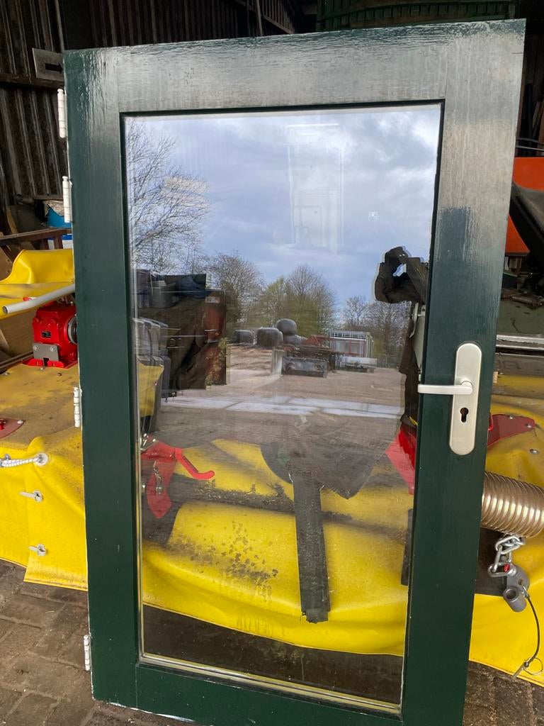 Deur 170x99 dubbel glas uit Drentse boerderij, Doe-het-zelf en Verbouw, Deuren en Horren, Ophalen, Gebruikt, 80 tot 100 cm, Buitendeur