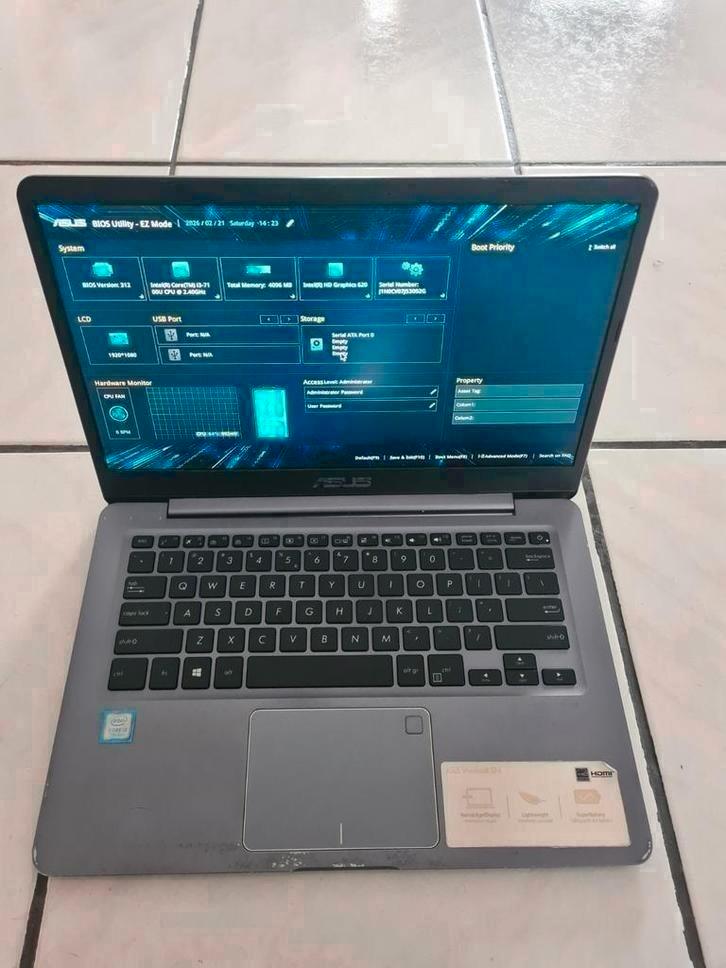 Asus Vivobook S14 - Getest, zonder SSD/oplader, Computers en Software, Windows Laptops, Gebruikt, 14 inch, 2 tot 3 Ghz, 4 GB, Qwerty