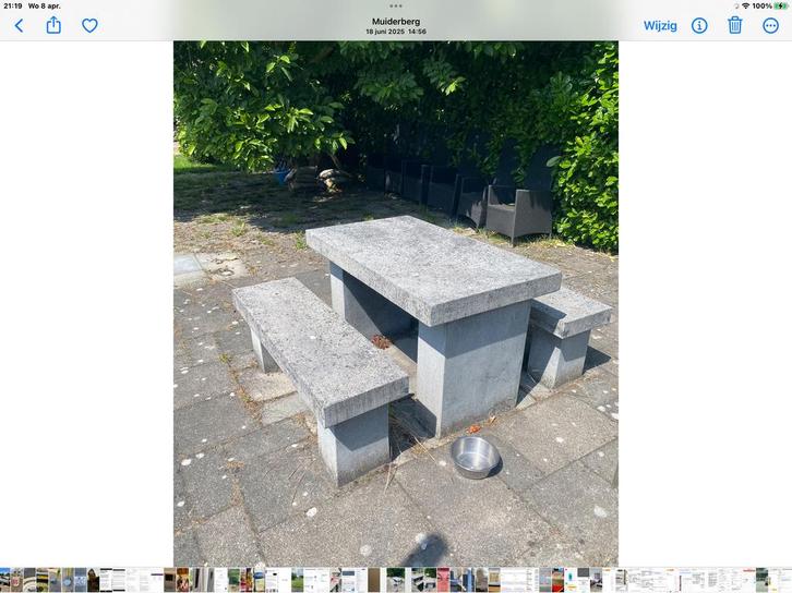 Betonnen tuinset, Tuin en Terras, Tuinsets en Loungesets, Gebruikt, Overige materialen, 4 zitplaatsen, Ophalen