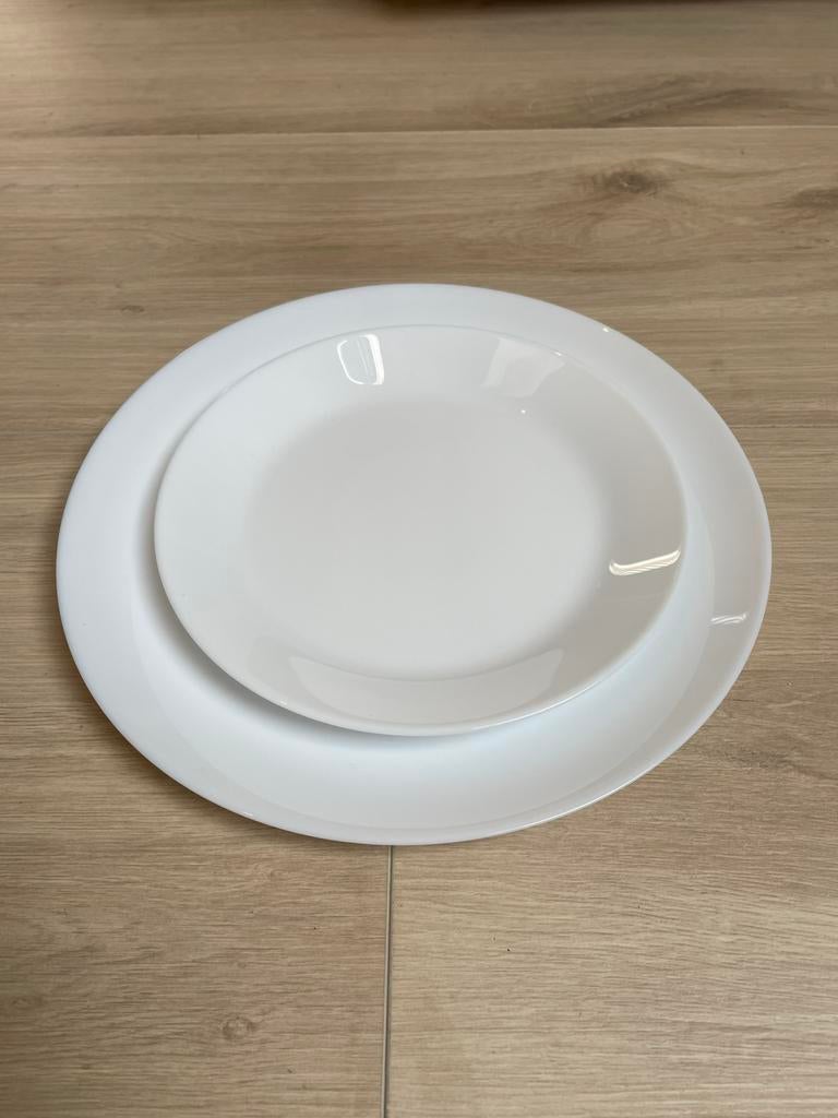 Borden wit glas, 130 stuks totaal, Ophalen, Nieuw, Glas, Bord(en)