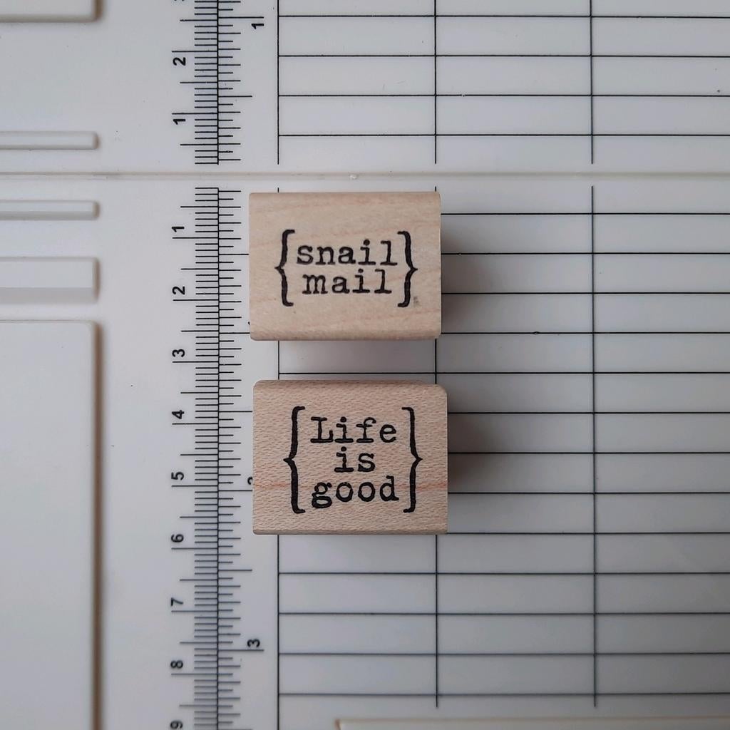 Catslifepress stempels tekst, per stuk, Hobby en Vrije tijd, Stempelen, Ophalen of Verzenden, Zo goed als nieuw, Houten stempel