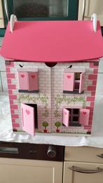 Roze houten Janod poppenhuis Mademoiselle, Ophalen, Zo goed als nieuw, Poppenhuis