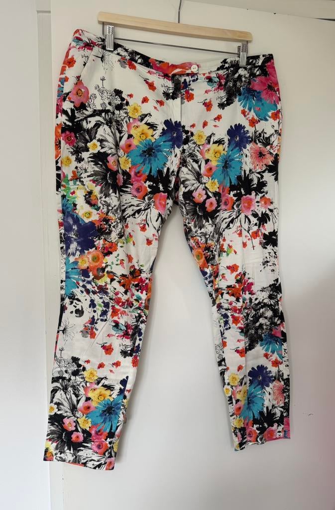 Gebloemde broek van Summum, Kleding | Dames, Verzenden, Wit, Maat 42/44 (L), Zo goed als nieuw