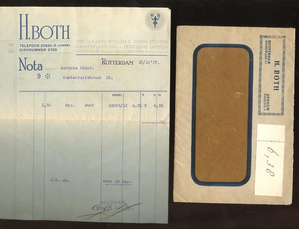 1937 Dameskleding H. Both Rotterdam (VK-79), Verzamelen, Ophalen, Gebruikt