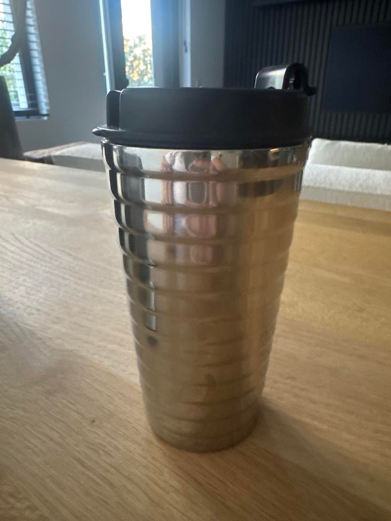 Nespresso warmhoudbeker - RVS thermosbeker, Huis en Inrichting, Ophalen, Overige typen, Zilver, Zo goed als nieuw