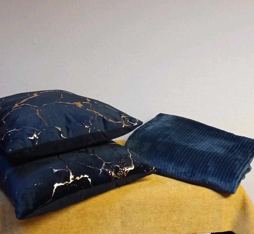 Kussen set zwart goud, Ophalen, Eenpersoons, Minder dan 150 cm