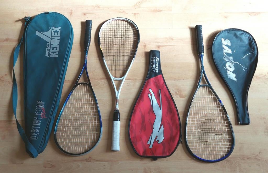 Squashrackets met beschermhoes en nieuwe grip, Ophalen of Verzenden, Zo goed als nieuw, Racket, Met hoes