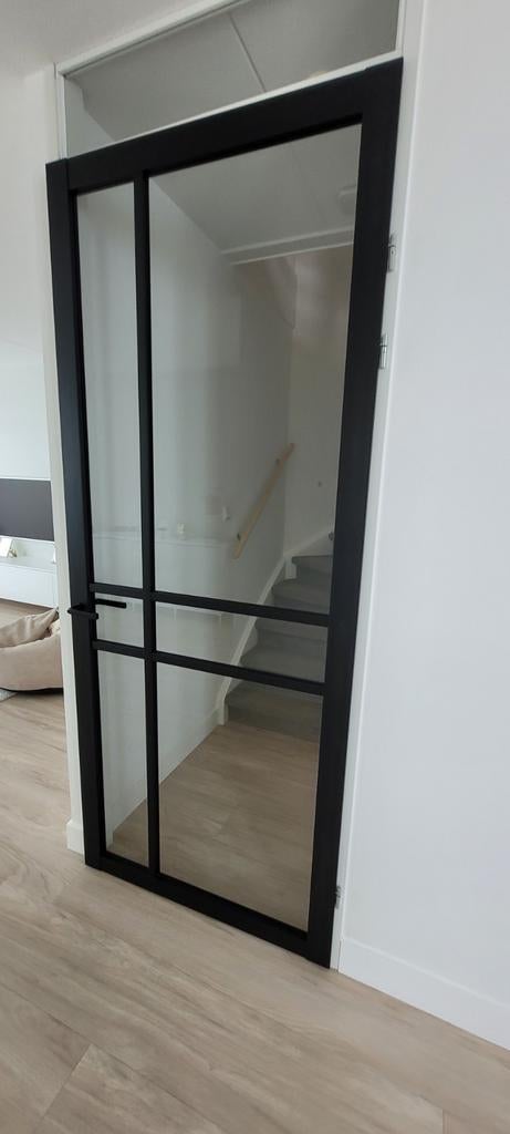 Arne & Bodil Binnendeuren ABE105 Zwart met Glas - 2 stuks, Ophalen
