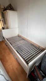 Eenpersoonsbed met verstelbare lattenbodem, 90 cm, Eenpersoons, Wit, Ophalen of Verzenden