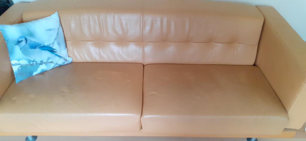 Harvink 2/3 design persoonsbank leer, Ophalen, Modern design, Gebruikt, Tweepersoons
