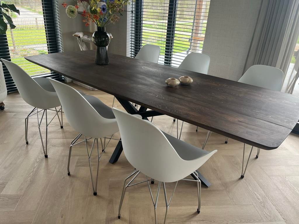 6 eetkamerstoelen, wit, kubikoff diamond dimple, Huis en Inrichting, Stoelen, Ophalen, Gebruikt, Wit, Vier