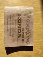 Honda Goldwing GL1100 DX  manual, Motoren, Ophalen of Verzenden, Honda