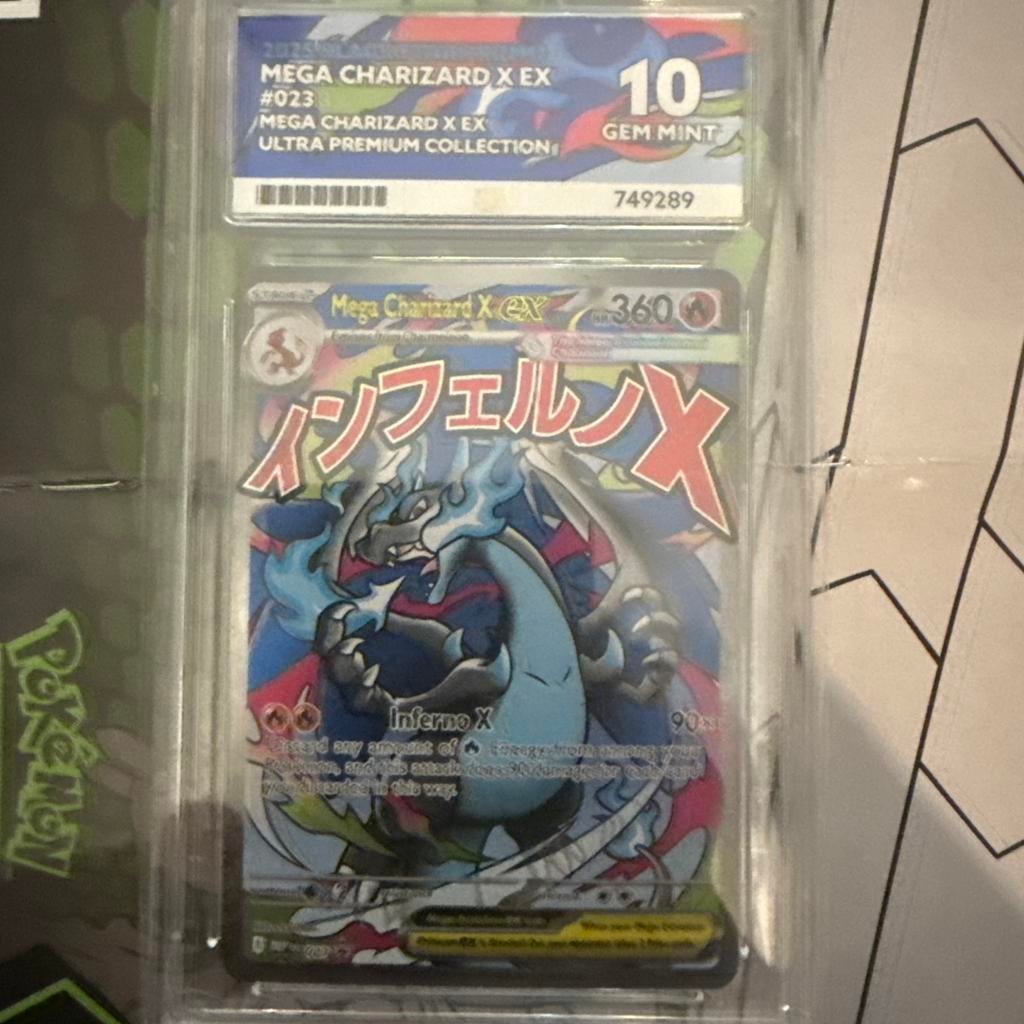Pokémon Charizard X Ex Ace 10, Ophalen of Verzenden, Zo goed als nieuw, Losse kaart, Foil