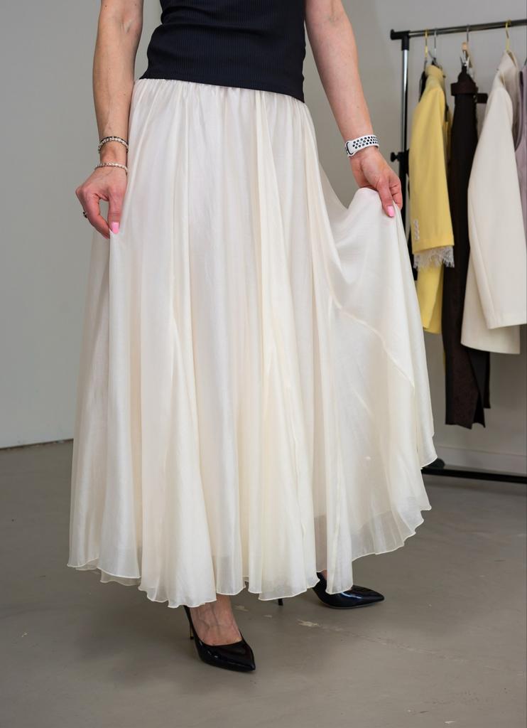 Elegante ivoorkleurige geplooide rok, maat M, Kleding | Dames, Rokken, Maat 38/40 (M), Wit, Nieuw, Ophalen of Verzenden