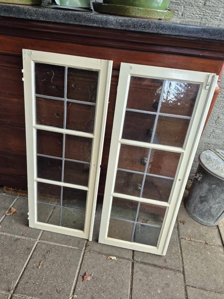 Glas in lood deurtjes 2 stuks, Ophalen, Gebruikt, Minder dan 80 cm, Glas in lood